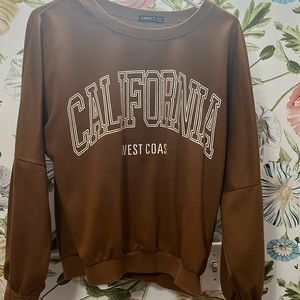 super cute brown california sweat shirt